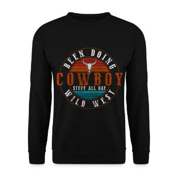 Cheval Cowboy Western Master Indien - Sweat-shirt Unisexe - noir - Devant - Alina (178cm) & Michal (187cm)