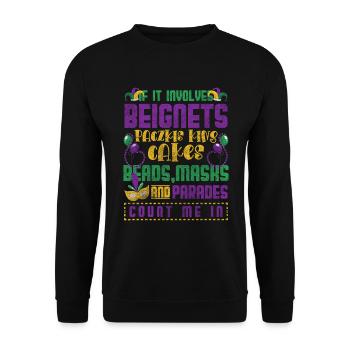 Mardi Gras Party Event - Unisex Sweatshirt - black - Front - Alina (178cm) & Michal (187cm)