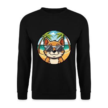 Bambino Cat Breed Cartoon Sunglasses Beach - Unisex Sweatshirt - black - Front - Alina (178cm) & Michal (187cm)