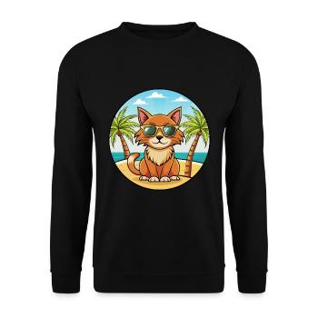 Lunettes de soleil havane brun race chat dessin animé plage - Sweat-shirt Unisexe - noir - Devant - Alina (178cm) & Michal (187cm)