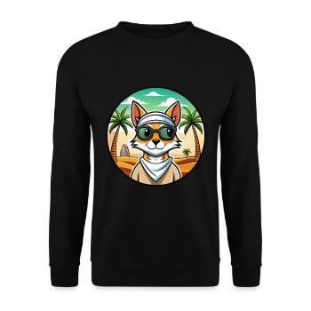 Lunettes de soleil de race de chat Mau arabe de plage - Sweat-shirt Unisexe - noir - Devant - Alina (178cm) & Michal (187cm)