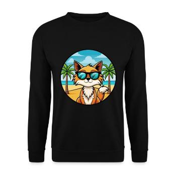Lunettes de soleil de race de chat somalien de dessin animé plage - Sweat-shirt Unisexe - noir - Devant - Alina (178cm) & Michal (187cm)