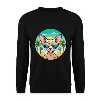 Peterbald Cat Breed Cartoon Lunettes de soleil Beach - Sweat-shirt Unisexe - noir - Devant - Alina (178cm) & Michal (187cm)