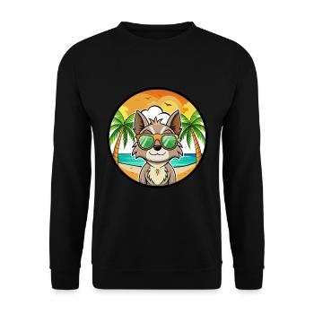 Siamese Cat Breed Cartoon Sunglasses Beach - Unisex Sweatshirt - black - Front - Alina (178cm) & Michal (187cm)