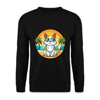 Lunettes de soleil de dessin animé de race de chat turc plage - Sweat-shirt Unisexe - noir - Devant - Alina (178cm) & Michal (187cm)