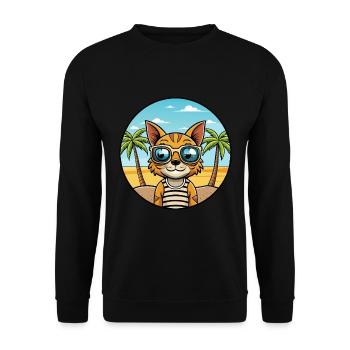 Ocicat Breed Cartoon Sonnenbrille Strand - Unisex Pullover - Schwarz - Vorne - Alina (178cm) & Michal (187cm)
