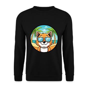 Bambino Cat Breed Cartoon Sunglasses Beach - Unisex Sweatshirt - black - Front - Alina (178cm) & Michal (187cm)