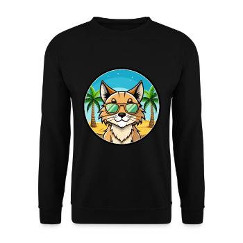 Eurasian Lynx Cat Breed Cartoon Lunettes de soleil Beach - Sweat-shirt Unisexe - noir - Devant - Alina (178cm) & Michal (187cm)