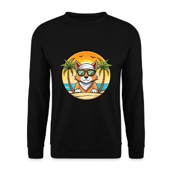 Lunettes de soleil de race de chat Mau arabe de plage - Sweat-shirt Unisexe - noir - Devant - Alina (178cm) & Michal (187cm)