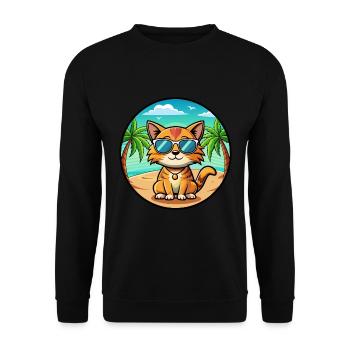 Munchkin Lunettes de soleil de dessin animé de race de chat plage - Sweat-shirt Unisexe - noir - Devant - Alina (178cm) & Michal (187cm)