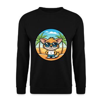 Pixie Bob Katzenrasse Cartoon Sonnenbrille Strand - Unisex Pullover - Schwarz - Vorne - Alina (178cm) & Michal (187cm)