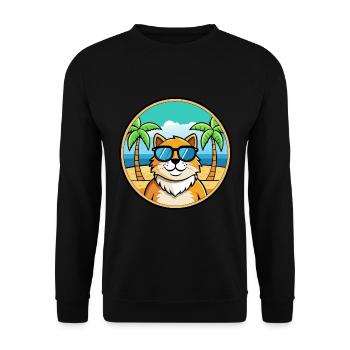 Ragamuffin Lunettes de soleil de dessin animé de race de chat plage - Sweat-shirt Unisexe - noir - Devant - Alina (178cm) & Michal (187cm)