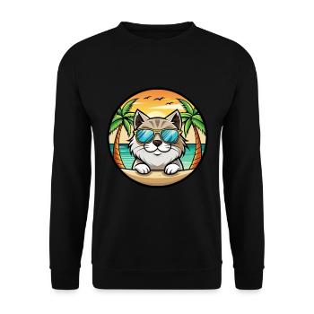 Himalayan Race Dessin Animé Lunettes De Soleil Plage - Sweat-shirt Unisexe - noir - Devant - Alina (178cm) & Michal (187cm)