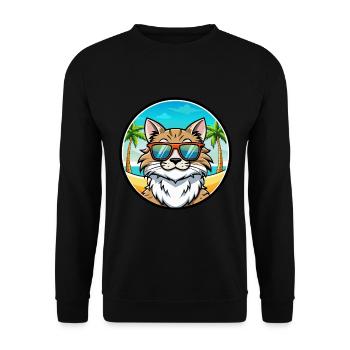Maine Coon Cat Breed Cartoon Lunettes de soleil Beach - Sweat-shirt Unisexe - noir - Devant - Alina (178cm) & Michal (187cm)