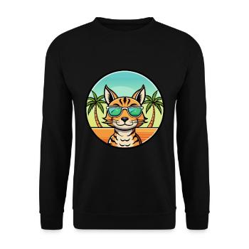 Ocicat Breed Cartoon Sonnenbrille Strand - Unisex Pullover - Schwarz - Vorne - Alina (178cm) & Michal (187cm)