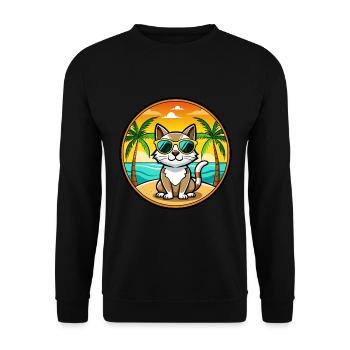Siamese Cat Breed Cartoon Sunglasses Beach - Unisex Sweatshirt - black - Front - Alina (178cm) & Michal (187cm)