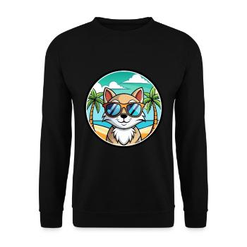 Schneeschuh Katze Rasse Cartoon Sonnenbrille Strand - Unisex Pullover - Schwarz - Vorne - Alina (178cm) & Michal (187cm)