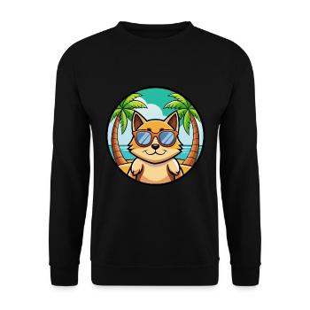 Tonkinois Race Chat Dessin Animé Lunettes De Soleil Plage - Sweat-shirt Unisexe - noir - Devant - Alina (178cm) & Michal (187cm)