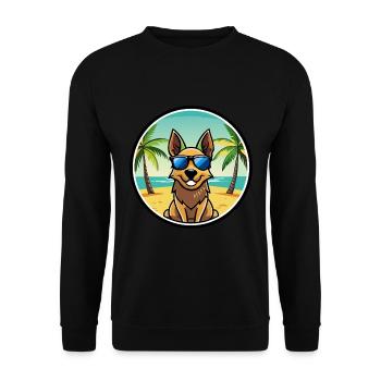 Australian Cattle Dog Breed Cartoon Sunglass Beach - Unisex Sweatshirt - black - Front - Alina (178cm) & Michal (187cm)