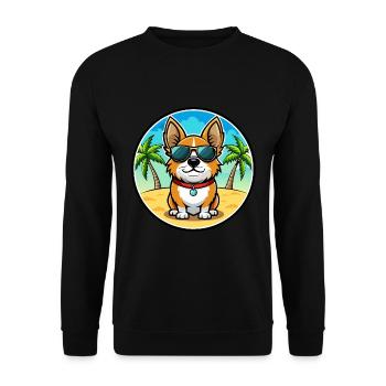 Österreichische Brandlbracke Hunderasse Cartoon Sonnenbrille - Unisex Pullover - Schwarz - Vorne - Alina (178cm) & Michal (187cm)