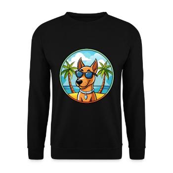 Andalusischer Windhund Rasse Cartoon Sonnenbrille Strand - Unisex Pullover - Schwarz - Vorne - Alina (178cm) & Michal (187cm)