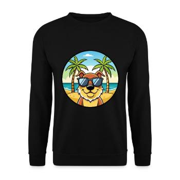 Berger De Beauce Hunderasse Cartoon Sonnenbrille Strand - Unisex Pullover - Schwarz - Vorne - Alina (178cm) & Michal (187cm)