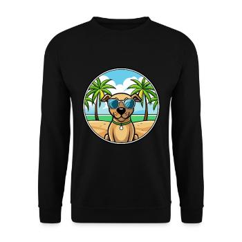 Black Mouth Cur Dog Breed Cartoon Sunglasses Beach - Unisex Sweatshirt - black - Front - Alina (178cm) & Michal (187cm)