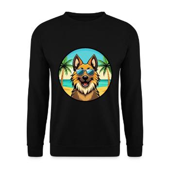 Belge Tervuren Chien Race Dessin Animé Lunettes De Soleil Plage - Sweat-shirt Unisexe - noir - Devant - Alina (178cm) & Michal (187cm)