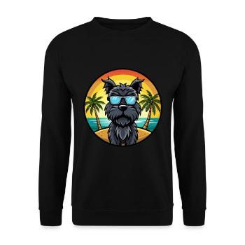Lunettes de soleil de dessin animé de race de chien terrier russe noir - Sweat-shirt Unisexe - noir - Devant - Alina (178cm) & Michal (187cm)