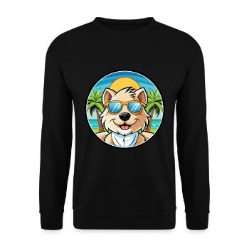 Bolognese Dog Breed Cartoon Sunglasses Beach - Unisex Sweatshirt - black - Front - Alina (178cm) & Michal (187cm)