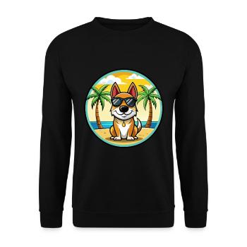 Ariegeois Chien Race Dessin Animé Lunettes de Soleil Plage - Sweat-shirt Unisexe - noir - Devant - Alina (178cm) & Michal (187cm)