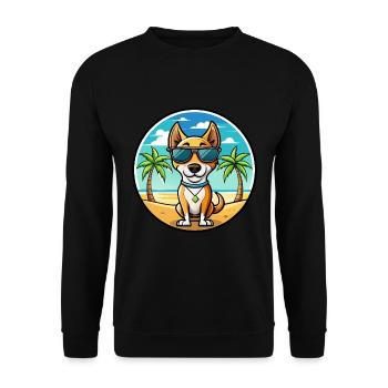 Terrier brésilien chien race dessin animé lunettes de soleil plage - Sweat-shirt Unisexe - noir - Devant - Alina (178cm) & Michal (187cm)