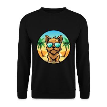 Brussels Griffon Dog Breed Cartoon Sunglass Beach - Unisex Sweatshirt - black - Front - Alina (178cm) & Michal (187cm)