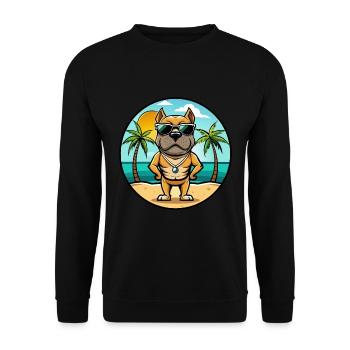 Bull Boxer Dog Breed Cartoon Sunglasses Beach - Unisex Sweatshirt - black - Front - Alina (178cm) & Michal (187cm)
