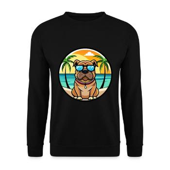 Bullmastiff Chien Race Dessin Animé Lunettes De Soleil Plage - Sweat-shirt Unisexe - noir - Devant - Alina (178cm) & Michal (187cm)