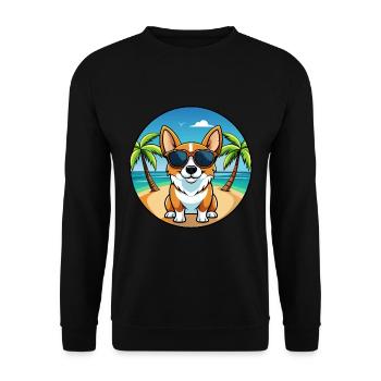Cardigan Welsh Corgi Dog Breed Cartoon Sunglasses - Unisex Sweatshirt - black - Front - Alina (178cm) & Michal (187cm)