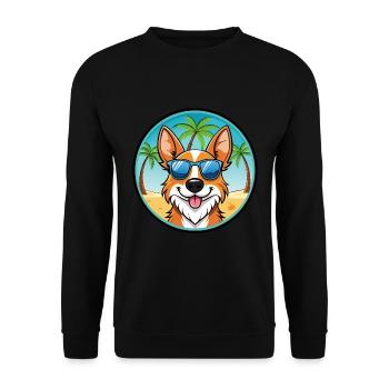 Brittany Dog Breed Cartoon Lunettes de soleil Beach - Sweat-shirt Unisexe - noir - Devant - Alina (178cm) & Michal (187cm)