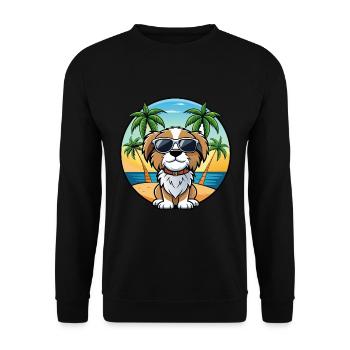 Cavalier Dog Breed Cartoon Sunglasses Beach - Unisex Sweatshirt - black - Front - Alina (178cm) & Michal (187cm)