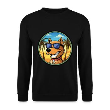 Kanarische Warren Hound Hunderasse Cartoon Sonnenbrille - Unisex Pullover - Schwarz - Vorne - Alina (178cm) & Michal (187cm)