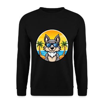 Czechoslovak Wolfdog Breed Cartoon Sunglass Beach - Unisex Sweatshirt - black - Front - Alina (178cm) & Michal (187cm)