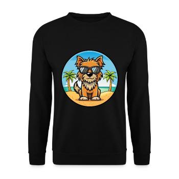 Lunettes de soleil de dessin animé de race de chien griffon belge plage - Sweat-shirt Unisexe - noir - Devant - Alina (178cm) & Michal (187cm)