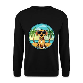 Estnischer Windhund Rasse Cartoon Sonnenbrille Strand - Unisex Pullover - Schwarz - Vorne - Alina (178cm) & Michal (187cm)