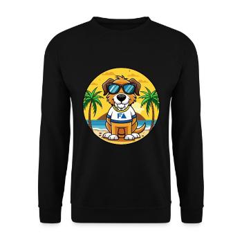 Brasileiro Chien Race Dessin Animé Lunettes De Soleil Plage - Sweat-shirt Unisexe - noir - Devant - Alina (178cm) & Michal (187cm)