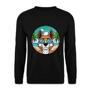 Drever Dog Breed Cartoon Sunglasses Beach - Unisex Sweatshirt - black - Front - Alina (178cm) & Michal (187cm)