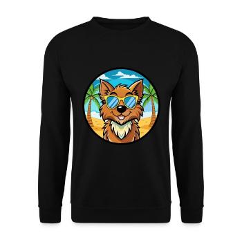 Griffon Nivernais Chien Race Dessin Animé Lunettes De Soleil Plage - Sweat-shirt Unisexe - noir - Devant - Alina (178cm) & Michal (187cm)