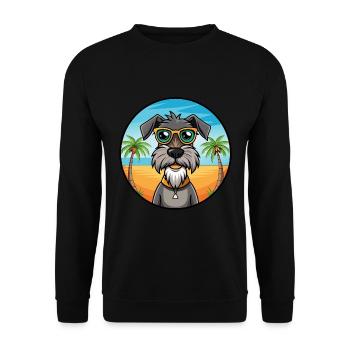 Deutscher Wachtelhund Hunderasse Cartoon Sonnenbrille - Unisex Pullover - Schwarz - Vorne - Alina (178cm) & Michal (187cm)
