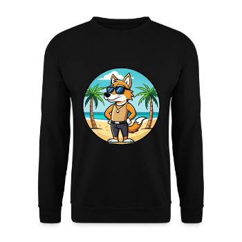 English Foxhound Dog Breed Cartoon Sunglass Beach - Unisex Sweatshirt - black - Front - Alina (178cm) & Michal (187cm)