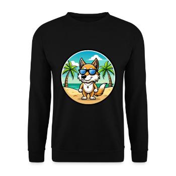 Italien Volpino Chien Race Dessin Animé Lunettes De Soleil Plage - Sweat-shirt Unisexe - noir - Devant - Alina (178cm) & Michal (187cm)