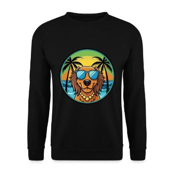 Gordon Setter Dog Breed Cartoon Sunglasses Beach - Unisex Sweatshirt - black - Front - Alina (178cm) & Michal (187cm)