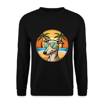 Greyhound Chien Race Dessin Animé Lunettes De Soleil Plage - Sweat-shirt Unisexe - noir - Devant - Alina (178cm) & Michal (187cm)